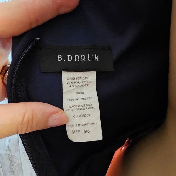 Juniors B. Darlin Navy Blue, Pink and White Dress Size 5/6 - Picture 6 of 8